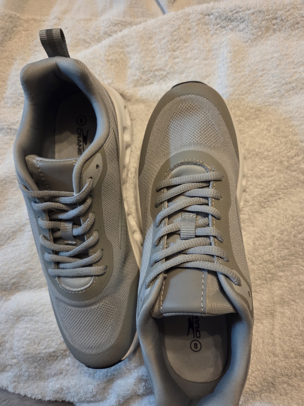 Womens Lightweight Gray Mesh Athletic Sneakers 8